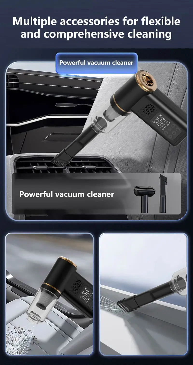 5-in-1 USB Wireless Multi-functional Vacuum Inflator Pump Quick Air Compressor 150psi Portable Self-checking Tire Pressure