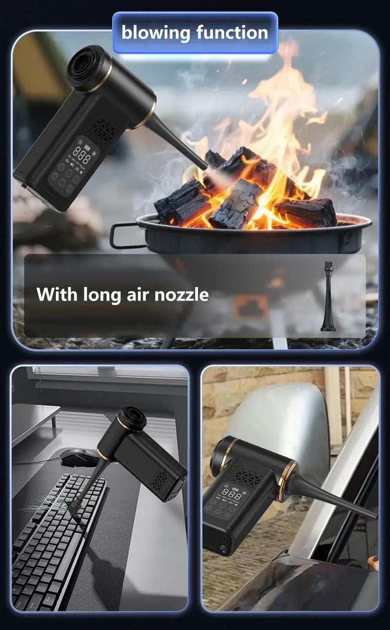 5-in-1 USB Wireless Multi-functional Vacuum Inflator Pump Quick Air Compressor 150psi Portable Self-checking Tire Pressure