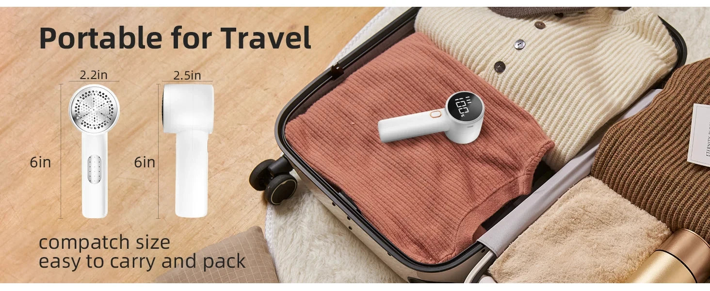 New Household Electric Lint Remover 3 Gears Adjustable Wireless LED Digital Display Hairball Trimmer Portable Sweater Epilator