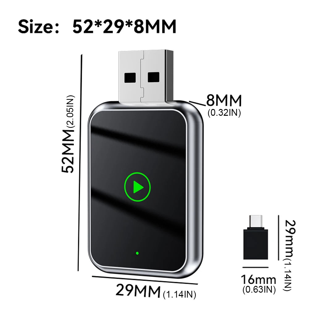 2 in 1 Wireless CarPlay Android Auto Adapter Smart Box Convert Wired To Wireless Auto Connect Plug & Play for Factory Wired Cars