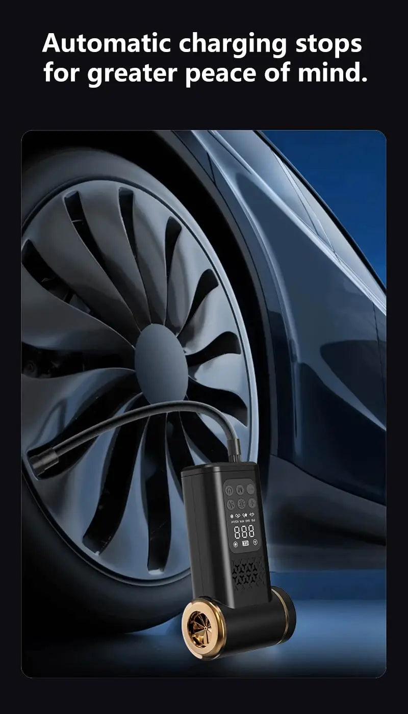 5-in-1 USB Wireless Multi-functional Vacuum Inflator Pump Quick Air Compressor 150psi Portable Self-checking Tire Pressure