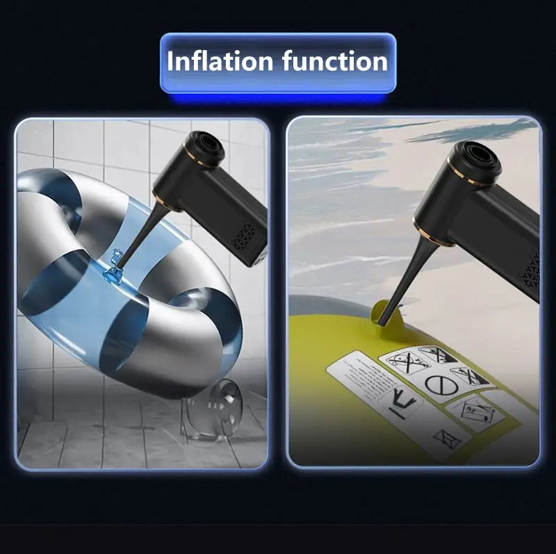 5-in-1 USB Wireless Multi-functional Vacuum Inflator Pump Quick Air Compressor 150psi Portable Self-checking Tire Pressure