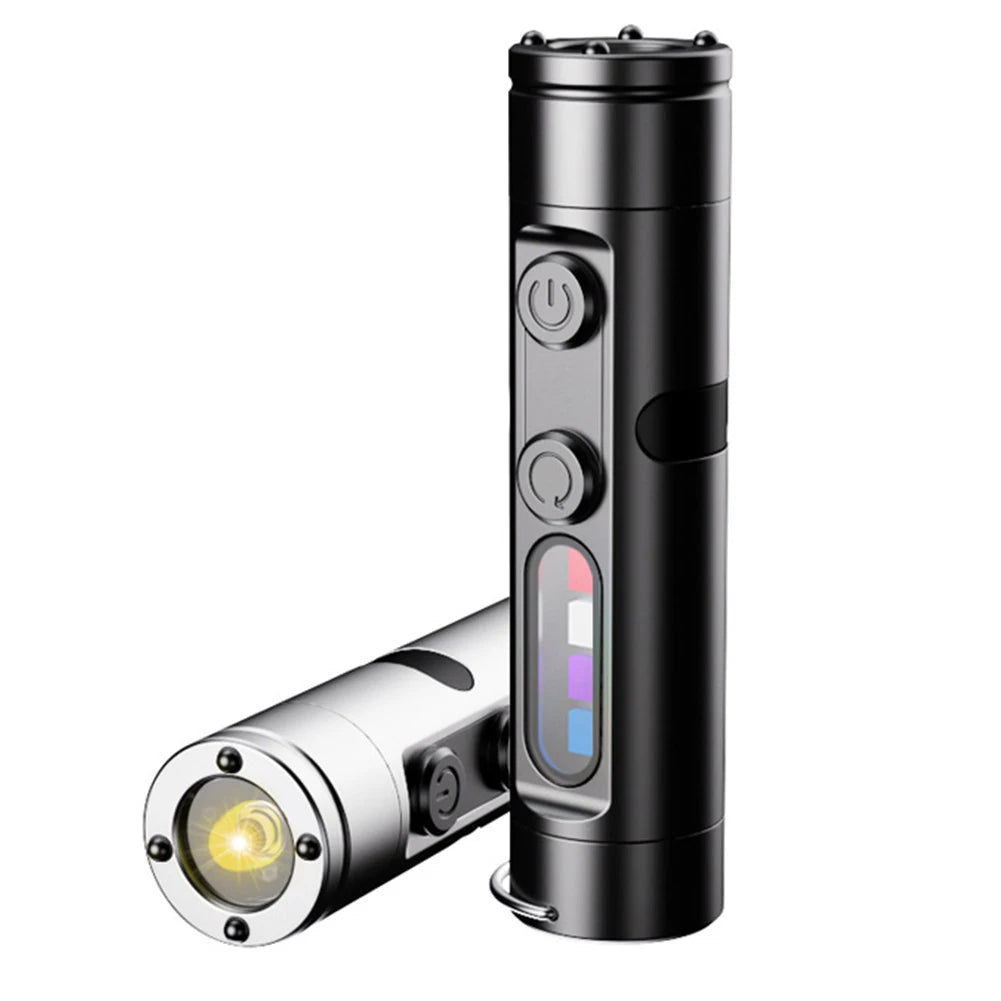 Taclite Magnetic Mini Flashlight with Hat Clip USB-C Rechargeable Work Inspect Light UV Lamp for Outdoor Camping Hiking & Emerg