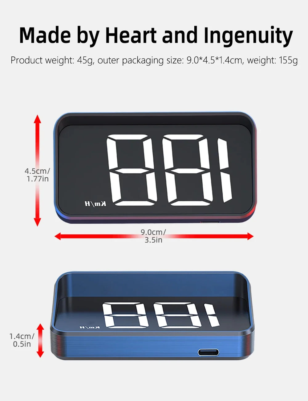 M2 GPS HUD Head Up Display Car Universal Speedometer KMH USB Cable Plug & Play GPS & Beidou Dual Satellite System