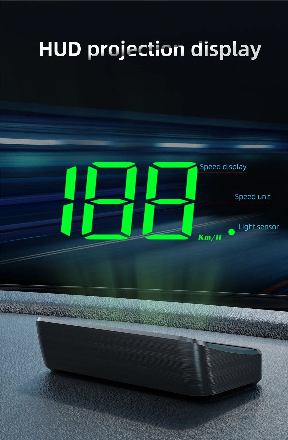 M2 GPS HUD Head Up Display Car Universal Speedometer KMH USB Cable Plug & Play GPS & Beidou Dual Satellite System