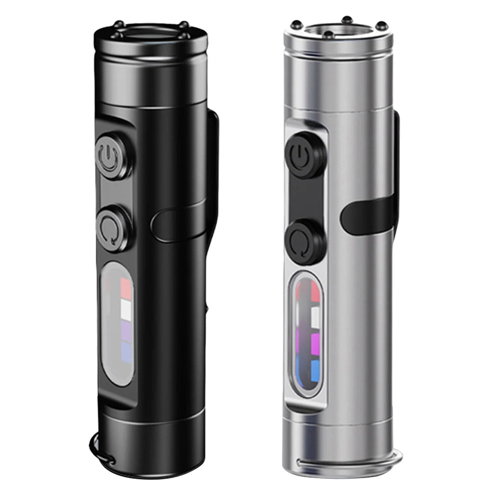 Taclite Magnetic Mini Flashlight with Hat Clip USB-C Rechargeable Work Inspect Light UV Lamp for Outdoor Camping Hiking & Emerg
