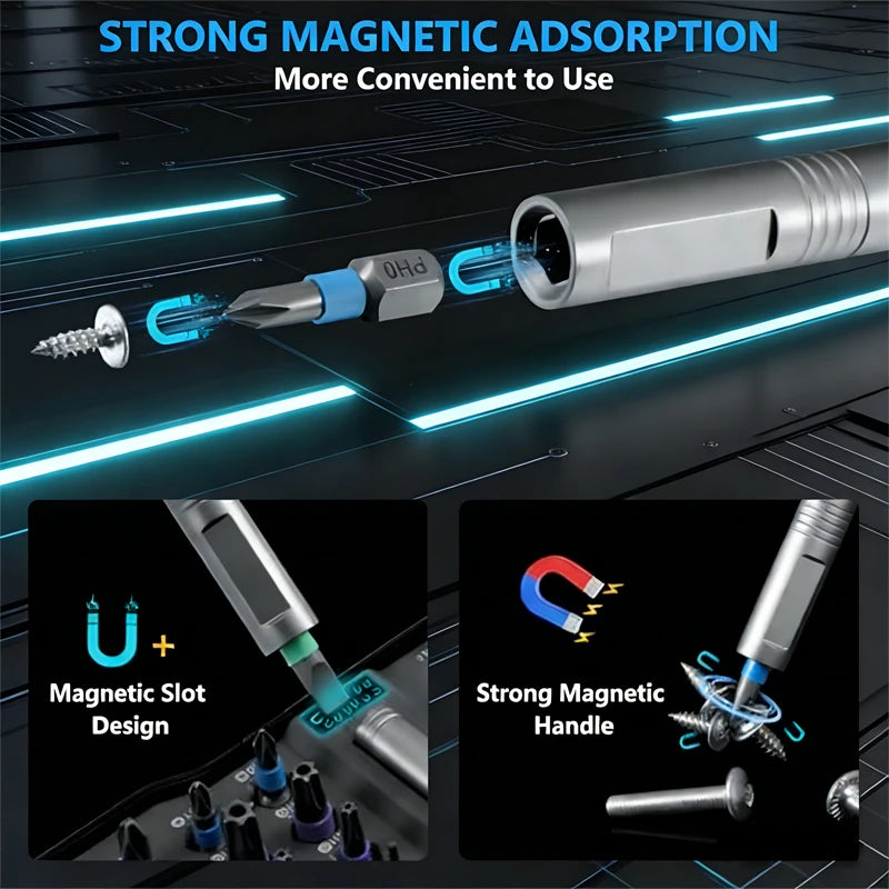 24 in 1 Magnetic Screwdriver Set Magnetic Compact and Portable Ratchet Screwdriver with Reversible High Torque Drive Handle