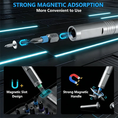24 in 1 Magnetic Screwdriver Set Magnetic Compact and Portable Ratchet Screwdriver with Reversible High Torque Drive Handle