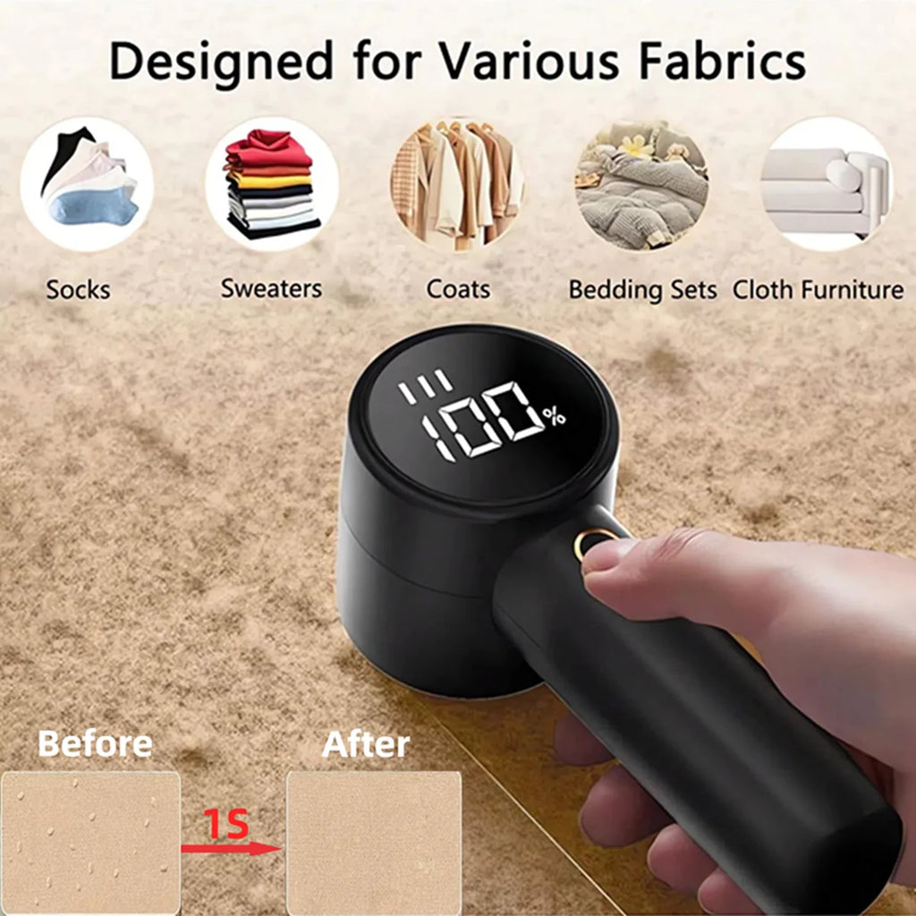 New Household Electric Lint Remover 3 Gears Adjustable Wireless LED Digital Display Hairball Trimmer Portable Sweater Epilator