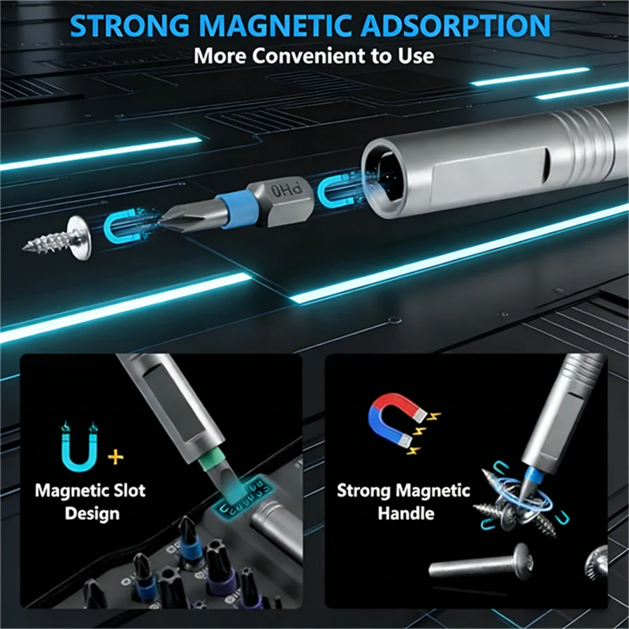 24 in 1 Magnetic Screwdriver Set Magnetic Compact and Portable Ratchet Screwdriver with Reversible High Torque Drive Handle