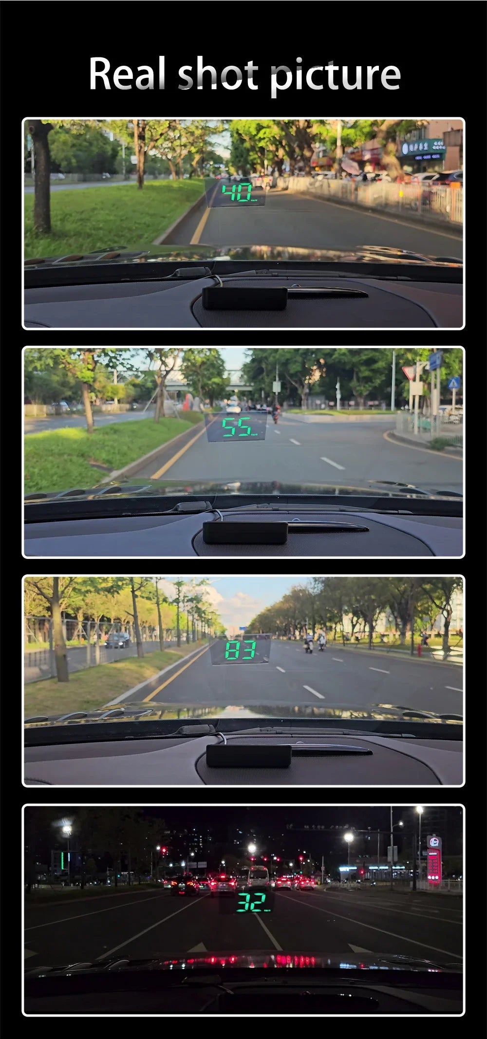 M2 GPS HUD Head Up Display Car Universal Speedometer KMH USB Cable Plug & Play GPS & Beidou Dual Satellite System