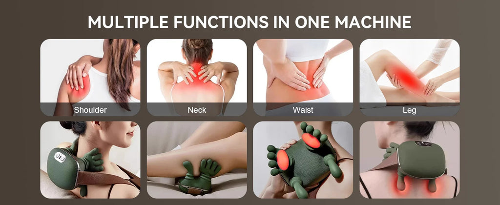 4D massage device simulates manual massage, provides deep tissue pain relief, and is a portable electric massage device