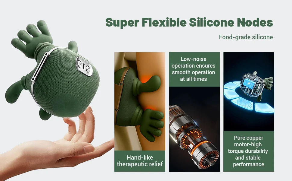 4D massage device simulates manual massage, provides deep tissue pain relief, and is a portable electric massage device