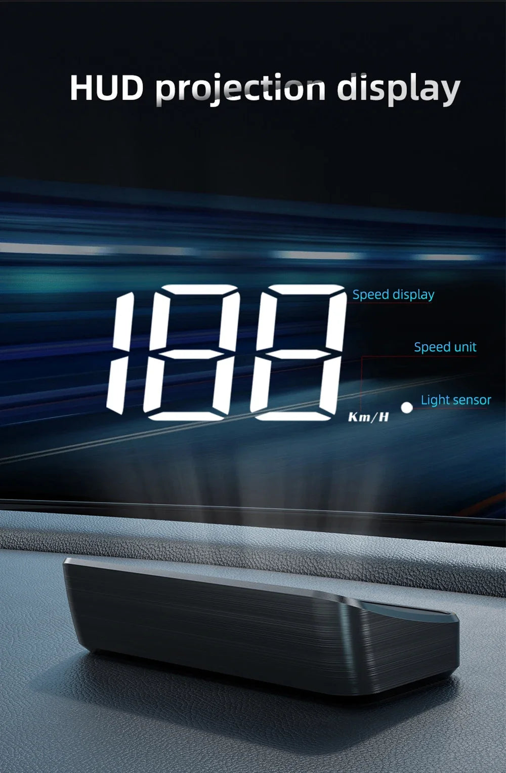 M2 GPS HUD Head Up Display Car Universal Speedometer KMH USB Cable Plug & Play GPS & Beidou Dual Satellite System